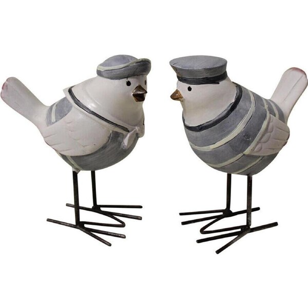 2pc LVD Beach Birds Decorative Sculpture Tabletop Home/Lounge Decor 11x11.5cm