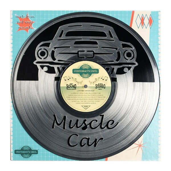 Yesterday’s Recycled Vinyl Rock Music Lover 3D Decoration Muscle Car Assorted