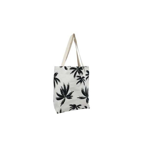 Good Vibes Beach Bag With Inner Pocket Zip Closure Havana Print 50x42x15cm
