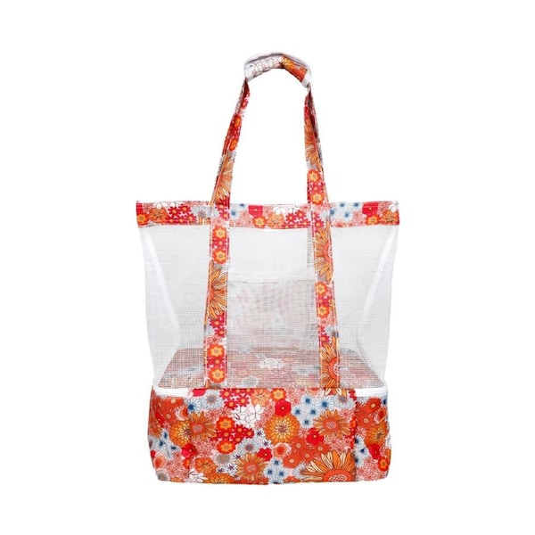 Good Vibes 2 In 1 Beach Outdoor Cooler Bag Retro Summer Print 45x44x18cm