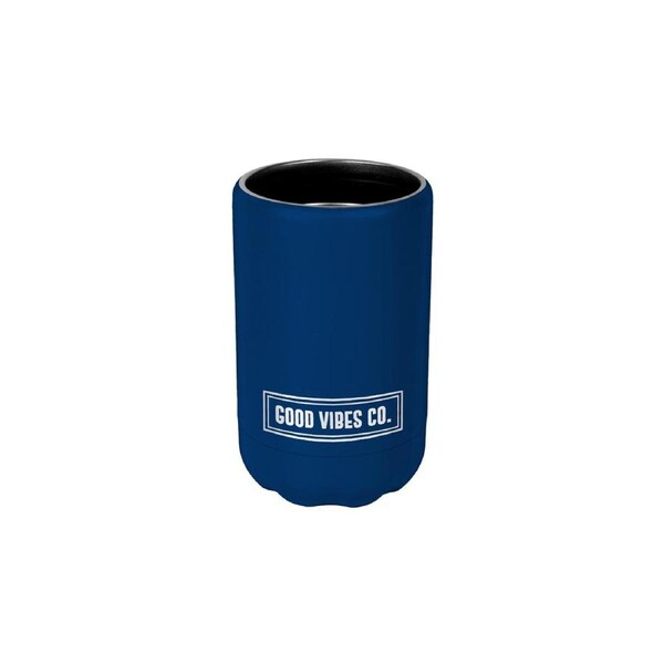 Good Vibes Outdoor Can Cooler Double Walled Stainless Steel 12x7.5cm Indigo