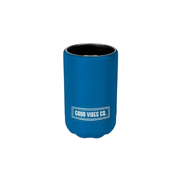 Good Vibes Can Cooler Double Walled Stainless Steel 12x7.5cm Peacock Blue