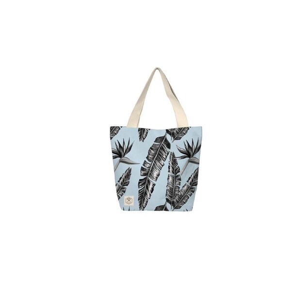 Good Vibes Beach Bag w/Inner Pocket Zip Closr Sorrento Palm Print 50x42x15cm