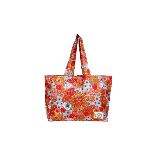 Good Vibes Everyday Durable Eco Folding Tote Bag Retro Summer Print 34x38x20cm