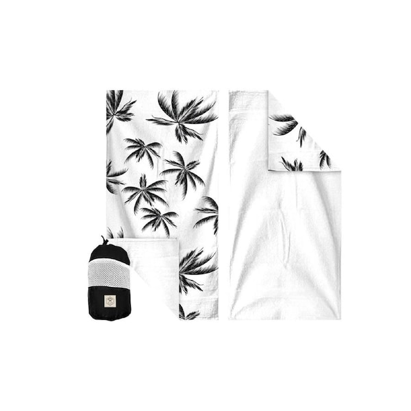 Good Vibes Eco Microfibre Beach Pool Towel Quick Drying 160x80cm Havana Print