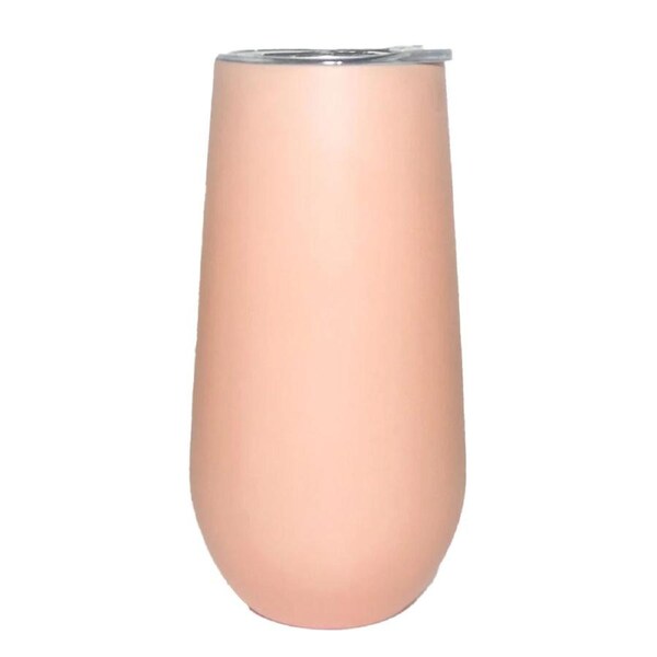 Good Vibes Can Cooler Double Walled Stainless Steel Skinny 14.5x7cm Terra Blush