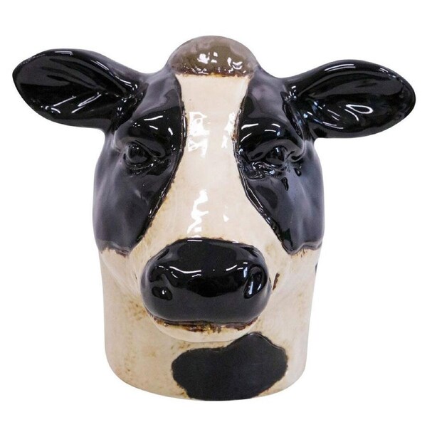 LVD Clarabelle Ceramic Cow Flower Vase Plant Holder Home Desk Decor 18x13cm