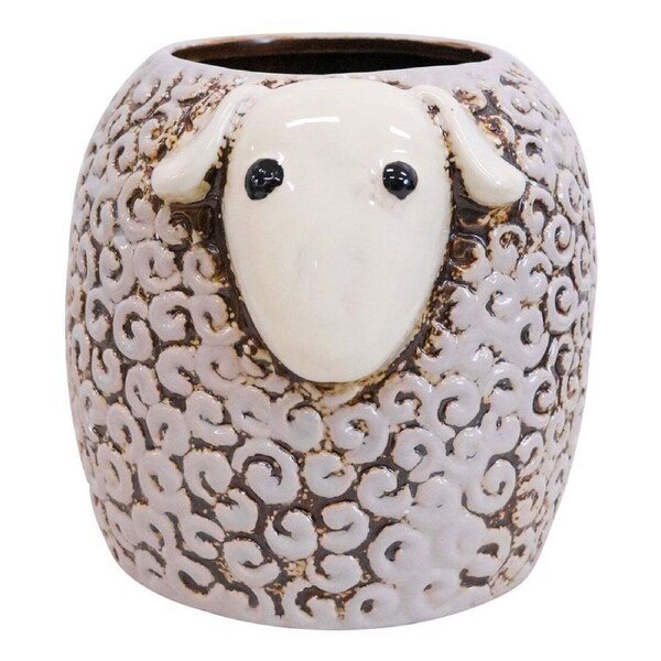 LVD Sheep Ceramic Planter/Flower Vase Tabletop Bedside Home Decor 15cm