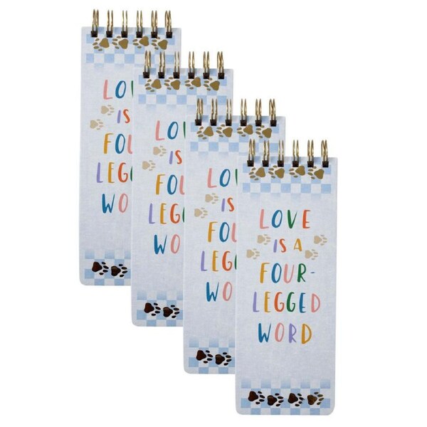 4PK LVD Pet Love Spiral-Bound List Pad Office/School Paper Writing Stationery