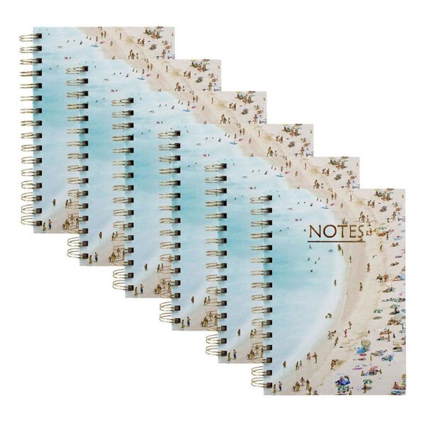 6PK LVD Coastal 1 A5 Notebook Spiral-Bound School Paper Writing Stationery