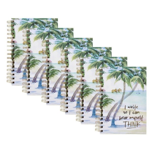 6PK LVD Coastal 2 A5 Notebook Spiral-Bound School Paper Writing Stationery