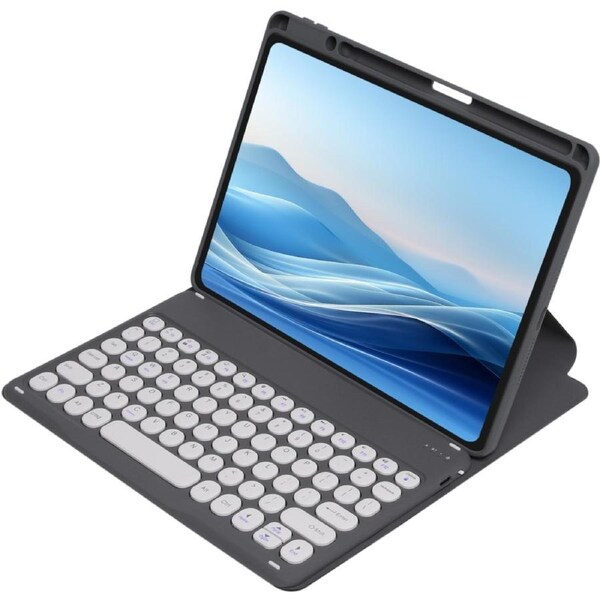 Techxtras Rotating Screen Case with Keyboard 10.2" iPad case (Gen. 9, 8 & 7) - Grey