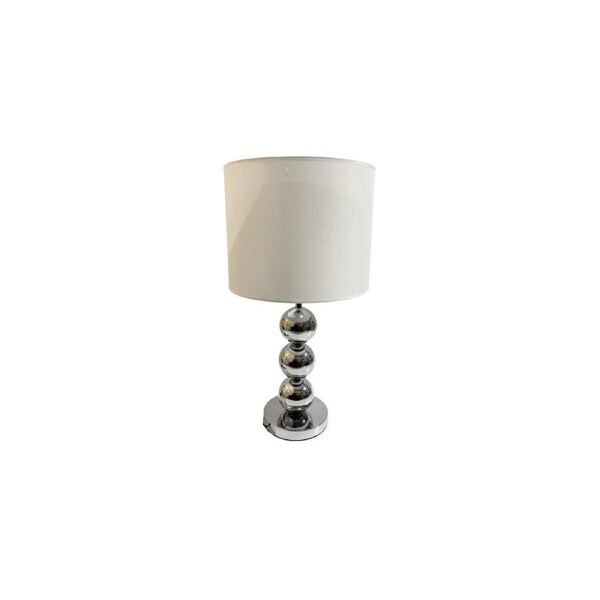 Beth Table Lamp - Silver Base with White Lamp Shade