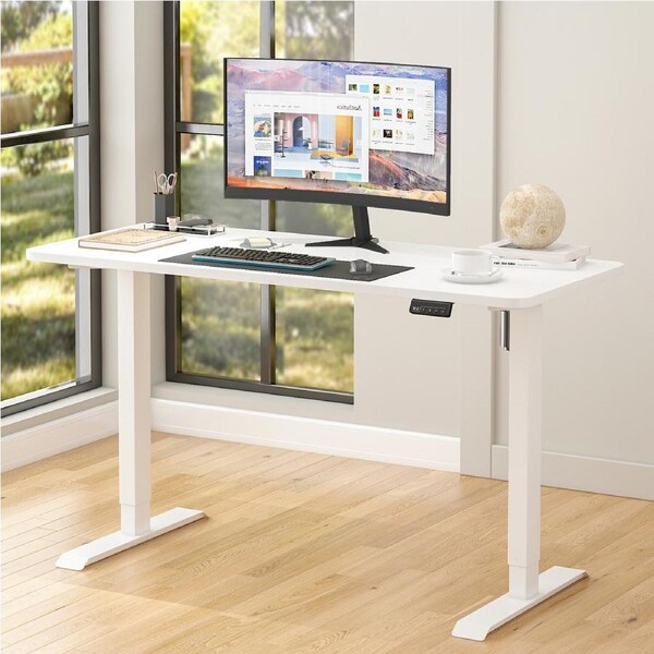 Advwin Electric Standing Desk Height Adjustable Sit Stand Desk with Memory Lifting 120cm White