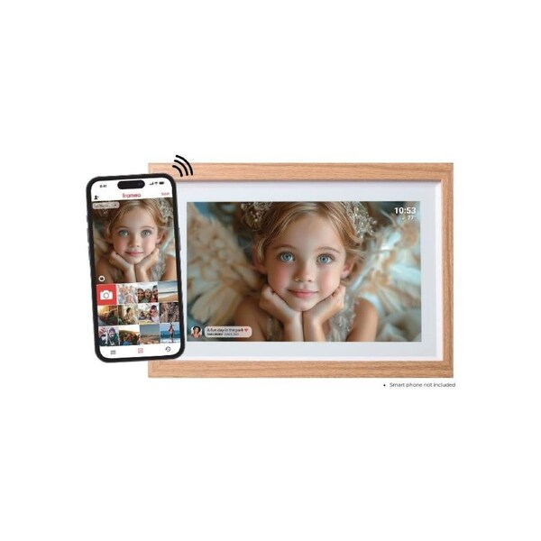Momnt 10.1" Frameo Digital Photo Frame - Natural Wood