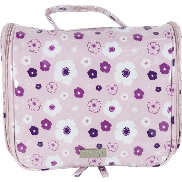 Wicked Sista Seasons Floral Travel Bag Womens Pouch w/ Hook 25x21cm Pink