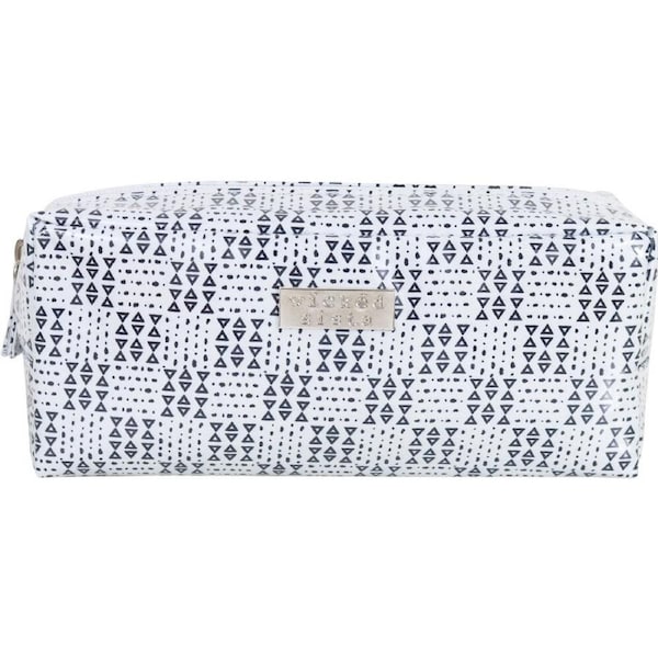 Wicked Sista Geo Rectangular Womens Cosmetic Storage Bag 20x9.5cm Black/White