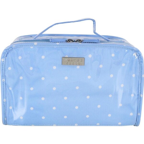 Wicked Sista Polka 2-in-1 Cosmetic Bag Womens Storage Set 28x12cm Pale Blue