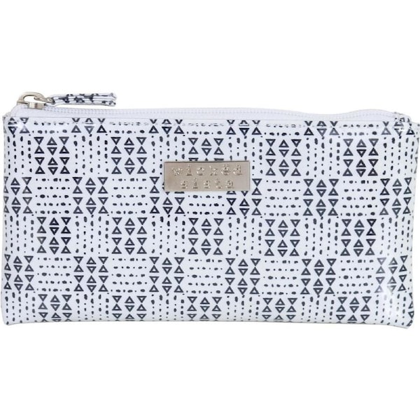 Wicked Sista Geo Small Flat Purse Womens Money Wallet 20x10cm Black/White