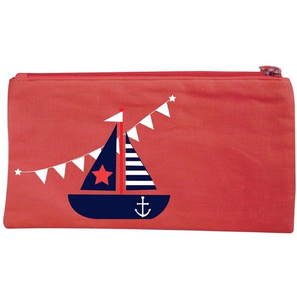 Wicked Sista Embroidered Cotton Coin Purse/Wallet Hello Sailor 20x10cm Red