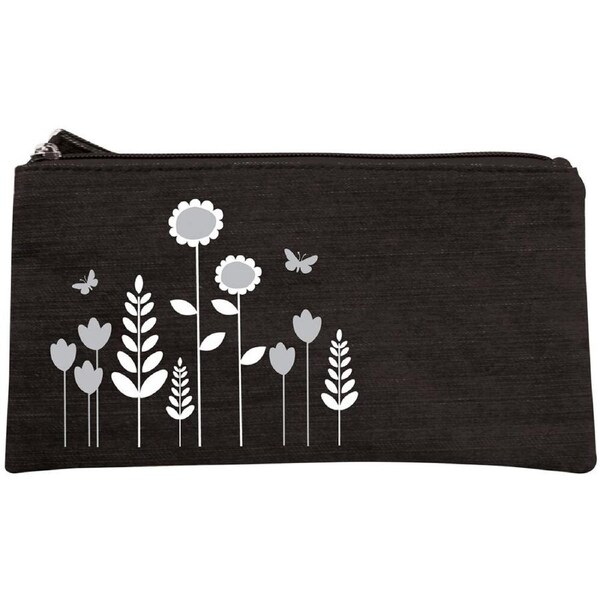 Wicked Sista Embroidered Cotton Coin Purse/Wallet Tall Poppy 20x10cm Black