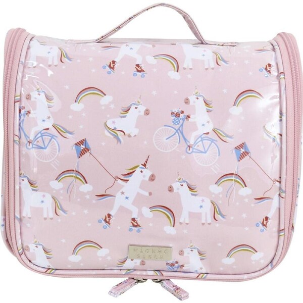 Wicked Sista Unicorns At Play 26x11cm Waterproof Travel Bag w/ Hook Pink