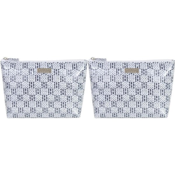 2PK Wicked Sista Geo Medium Soft A-Line Womens Cosmetic Bag 27x17cm Black/White
