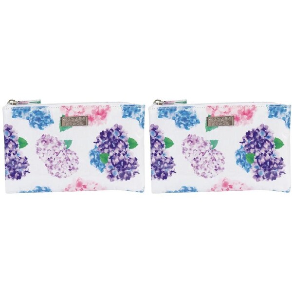 2PK Wicked Sista Hydrangeas Large Flat Purse Womens Wallet 21x14cm Rectangle