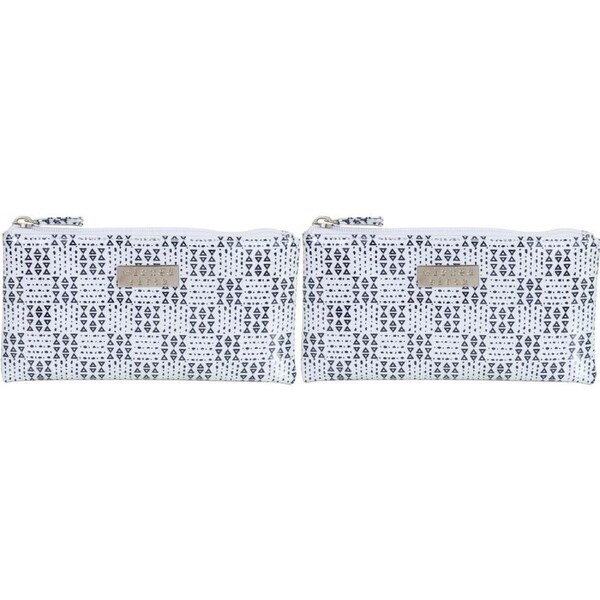 2PK Wicked Sista Geo Small Flat Purse Womens Money Wallet 20x10cm Black/White