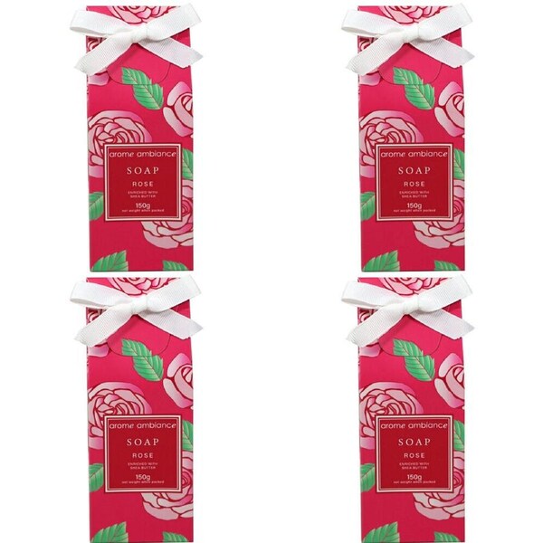 4PK Arome Ambiance Floral Garden Boxed Shower/Bath Moisturizing Soap 150G Rose