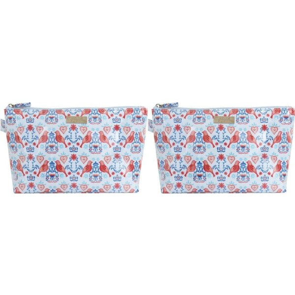 2PK Wicked Sista Love Birds Large Luxe 30x10cm Womens Travel Cosmetic/Makeup Bag