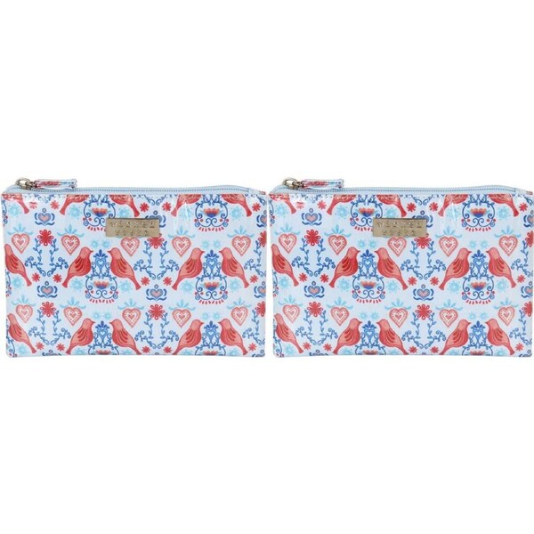 2PK Wicked Sista Love Birds Large 21x14cm Womens Travel Flat Coin/Card Purse