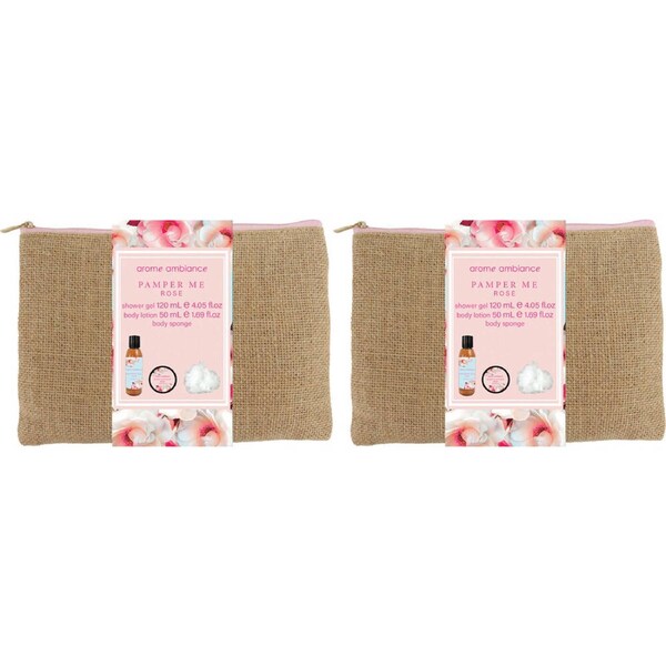 6pc Arome Ambiance Nature Pamper Me Kit Bath/Shower Relax Steamers Rose