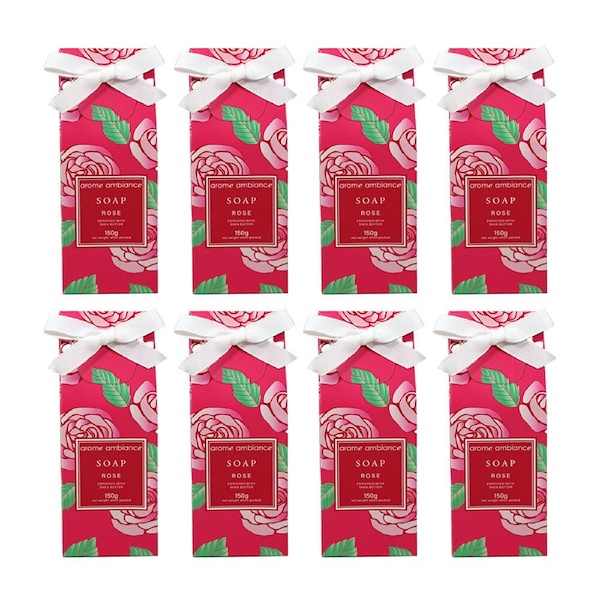 8PK Arome Ambiance Floral Garden Boxed Shower/Bath Moisturizing Soap 150G Rose