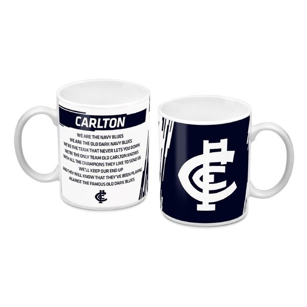 Carlton Blues AFL Ceramic Coffee Mug Cup with Team Song 330ml