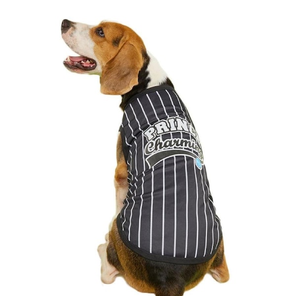 Nevenka Dog Striped T-Shirts Breathable Basic Vest-Black 6XL