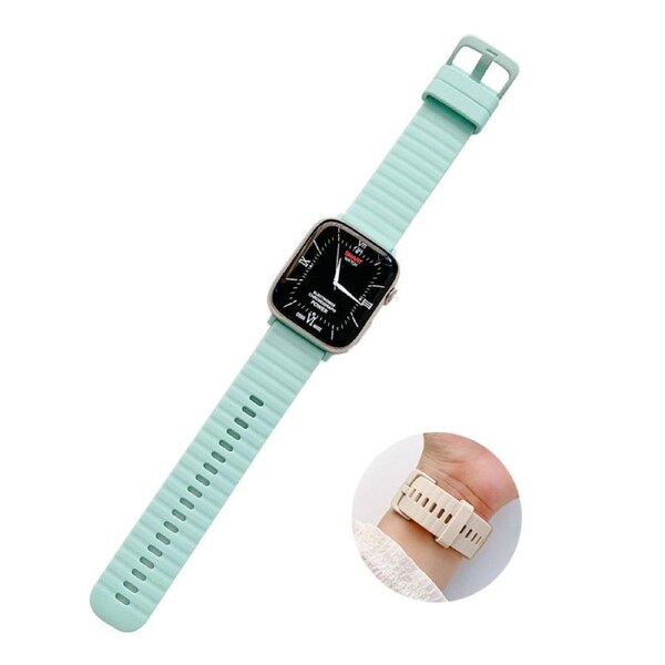 Nevenka Silicone Wave Pattern Watch Band Compatible with Apple Watch- MintGreen 42/44/45/49mm