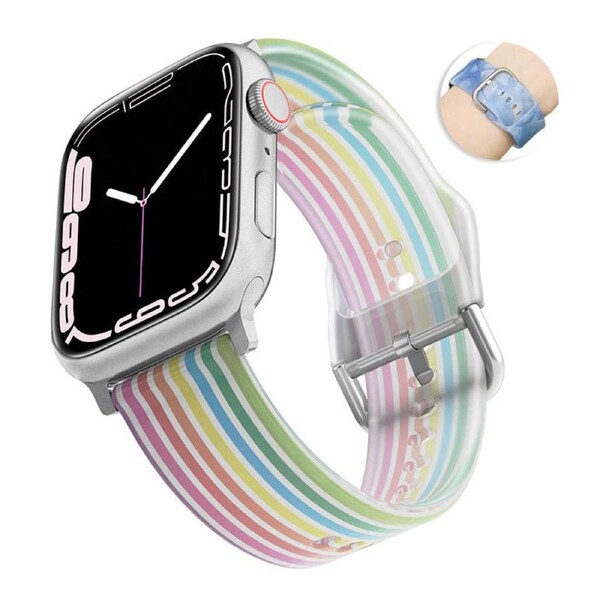 Nevenka Jelly Silicone Sports iWatch Band for Apple Watch Series 8/7/6/5/4/3/2/1/SE-09 38/40/41mm