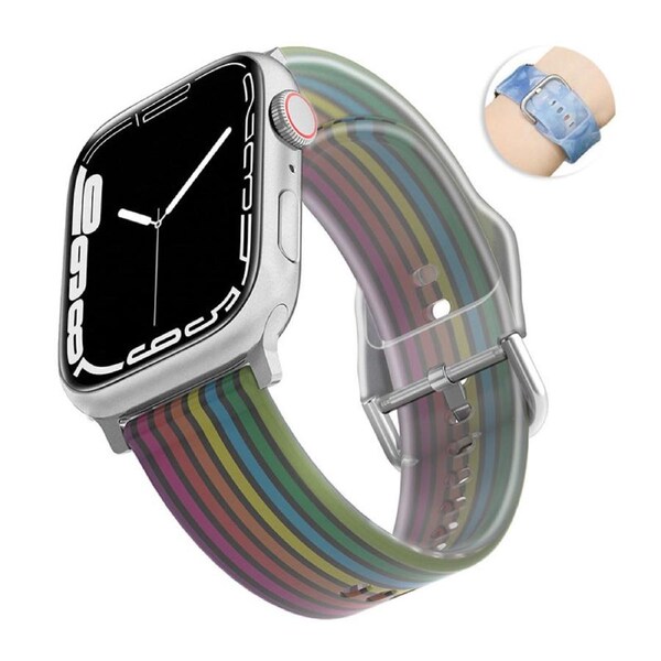 Nevenka Jelly Silicone Sports iWatch Band for Apple Watch Series 8/7/6/5/4/3/2/1/SE-10 42/44/45/49mm