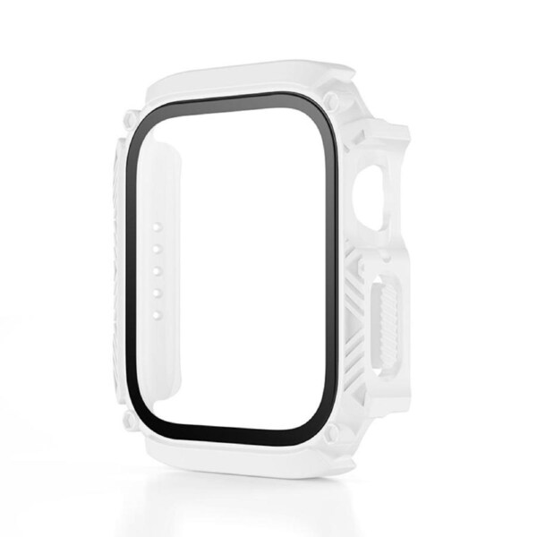 Nevenka Waterproof iWatch Case PC Screen Protector for Apple Watch Series 7/8-White 45mm