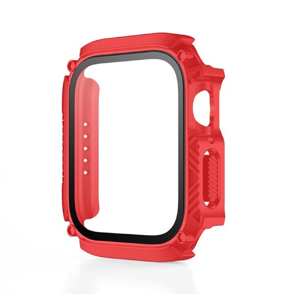 Nevenka Waterproof iWatch Case PC Screen Protector for Apple Watch Series 7/8-Red 40mm