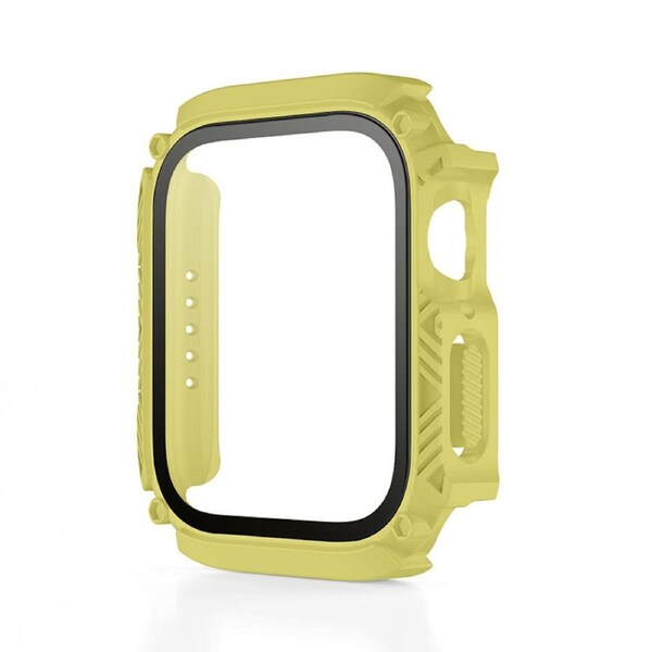 Nevenka Waterproof iWatch Case PC Screen Protector for Apple Watch Series 7/8-Yellow 41mm