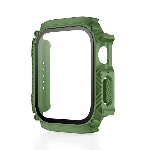Nevenka Waterproof iWatch Case PC Screen Protector for Apple Watch Series 7/8-ArmyGreen 40mm