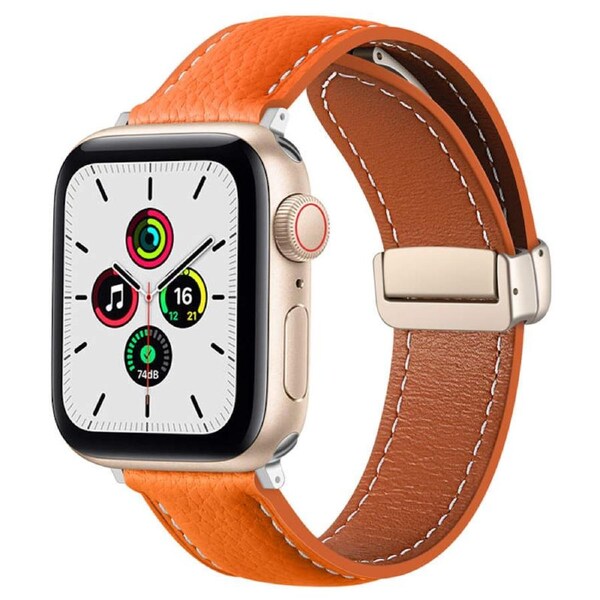 Nevenka Apple Watch Strap Folding Buckle for iWatch Ultra Series 8 SE 7 6 5 4 3 2 1-Orange 42/44/45/49mm