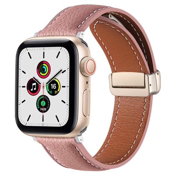 Nevenka Apple Watch Strap Folding Buckle for iWatch Ultra Series 8 SE 7 6 5 4 3 2 1-DarkPink 38/40/41mm