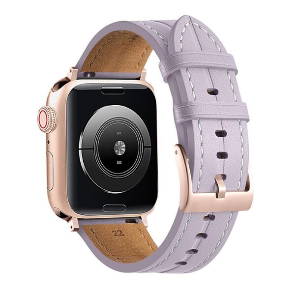 Nevenka Apple Watch Strap Leather Groove for iWatch Ultra Series 8 SE 7 6 5 4 3 2 1-Purple 38/40/41mm