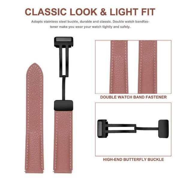 Nevenka Watch Strap Folding Clasp for Galaxy Watch 42mm/Samsung Gear S3-DarkPink 20mm