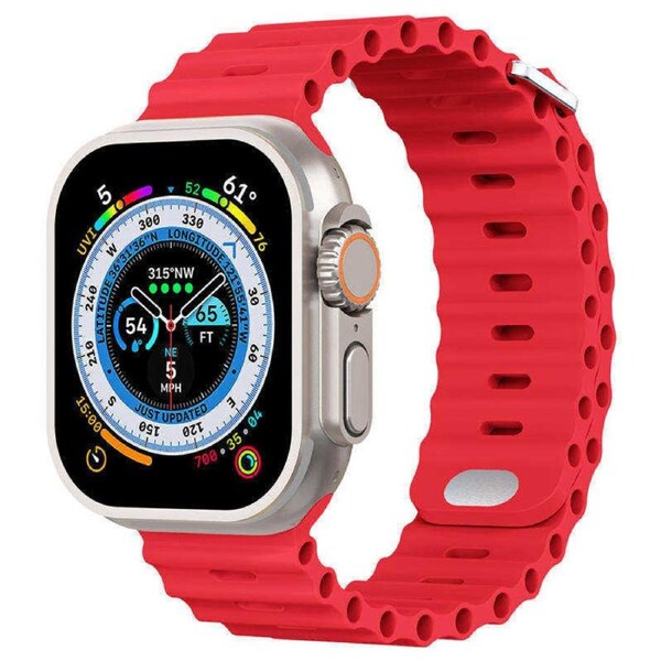 Nevenka Apple Watch Ocean Bands for iWatch Ultra Series 8 SE 7 6 5 4 3 2 1-Red 38/40/41mm