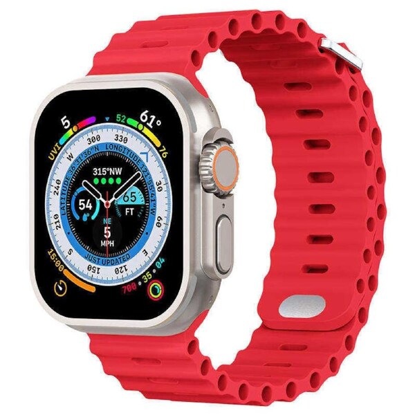 Nevenka Apple Watch Ocean Bands for iWatch Ultra Series 8 SE 7 6 5 4 3 2 1-Red 42/44/45/49mm