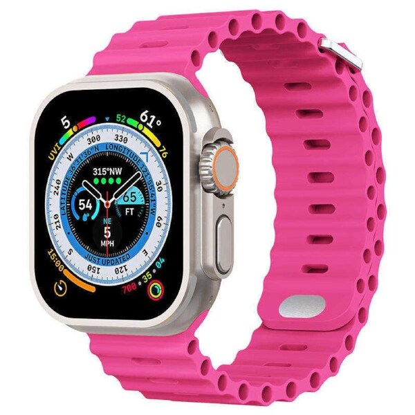 Nevenka Apple Watch Ocean Bands for iWatch Ultra Series 8 SE 7 6 5 4 3 2 1-HotPink 38/40/41mm
